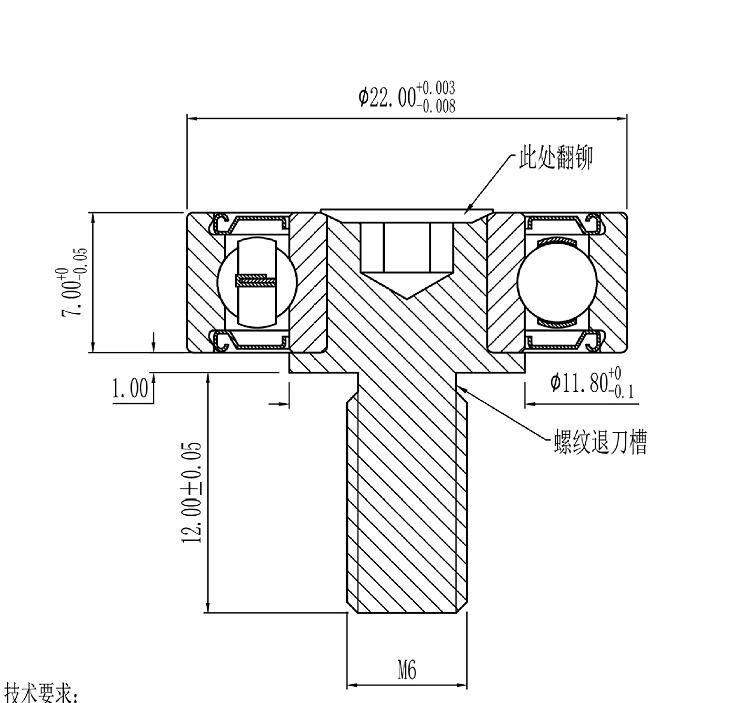 Bearings with Threaded Shaft