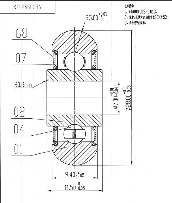 Non standard special bearings sizes